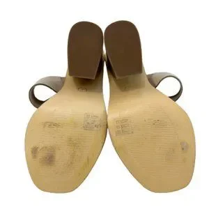 42 GOLD | Shoes | 42 Gold Eedie Leather Toe Loop Stacked Heel